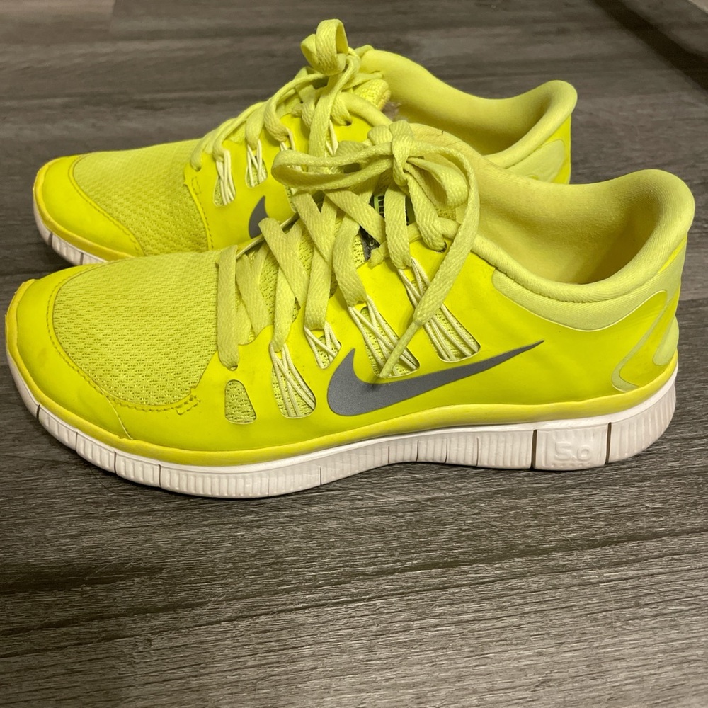 Nike Free 5.0+ Women's Sneakers in Bright Yellow and Gray
